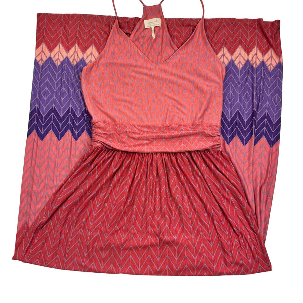 Nomad Morgan Carper Geo Print Super Soft Blousen Maxi Dress Women's Size Large - Picture 2 of 12